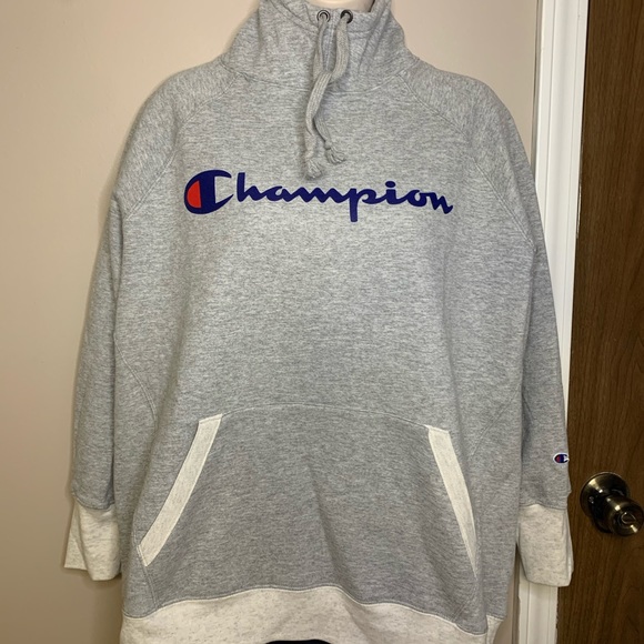 Champion Powerblend Hoodie Grey Plus Size 1X - Picture 2 of 6